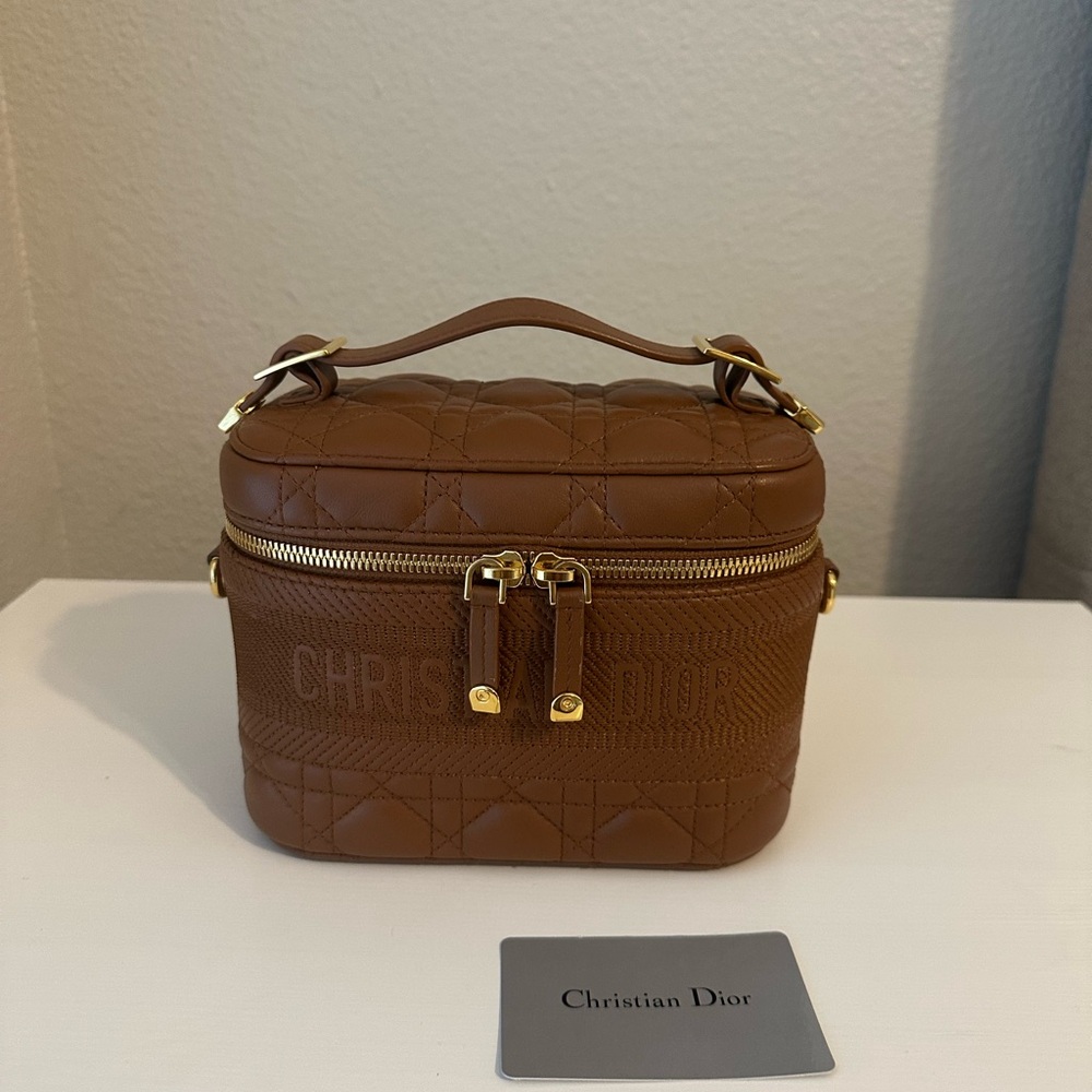 Dior Tan Quilted Vanity Case